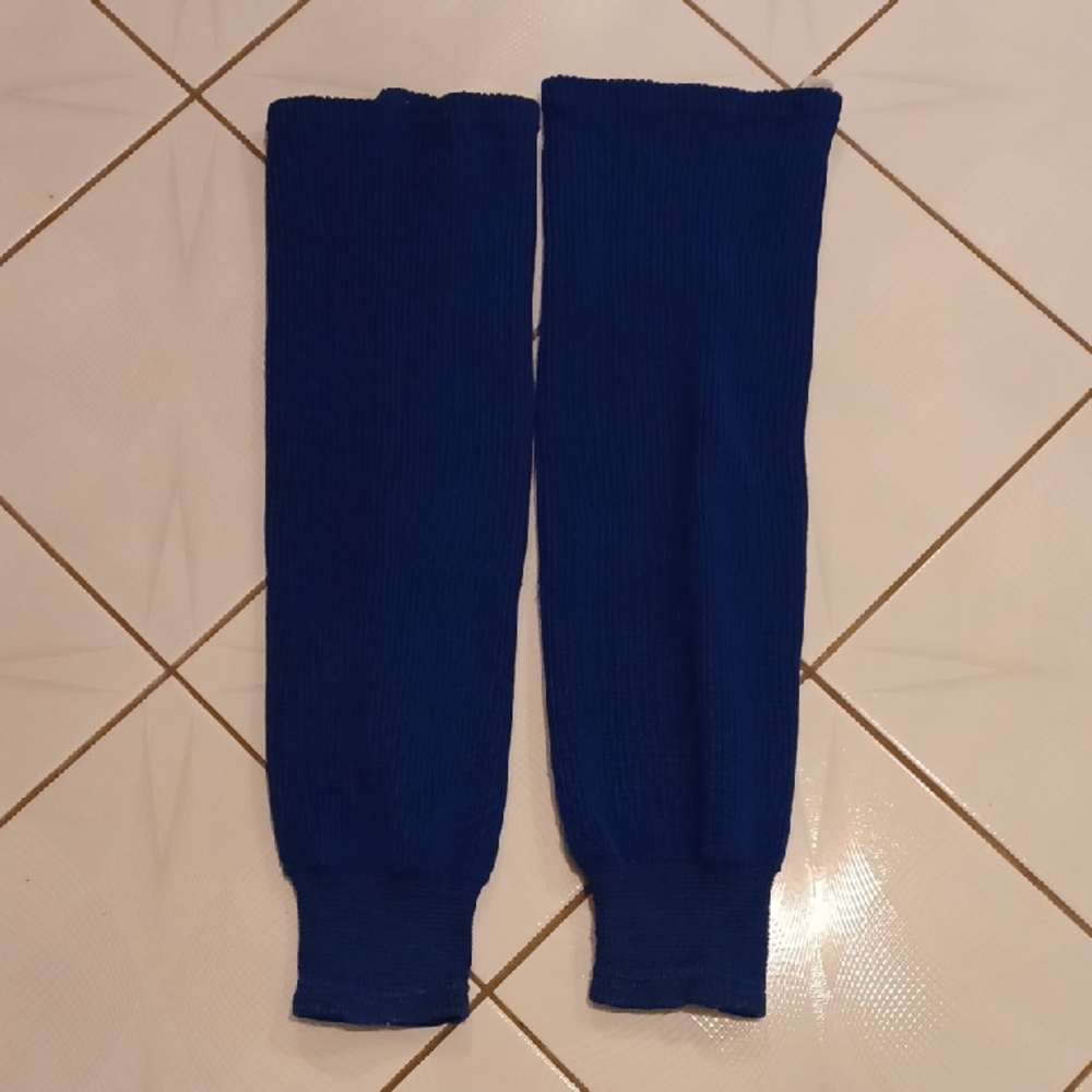 $4 Add-on Blue Abused Knit Hockey Socks - Size 32" (Men)